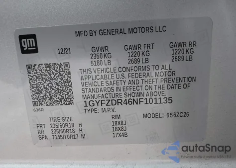 2022 Cadillac Xt4 Awd Premium Luxury z USA, uszkodzony, nr VIN 1GYFZDR46NF101135